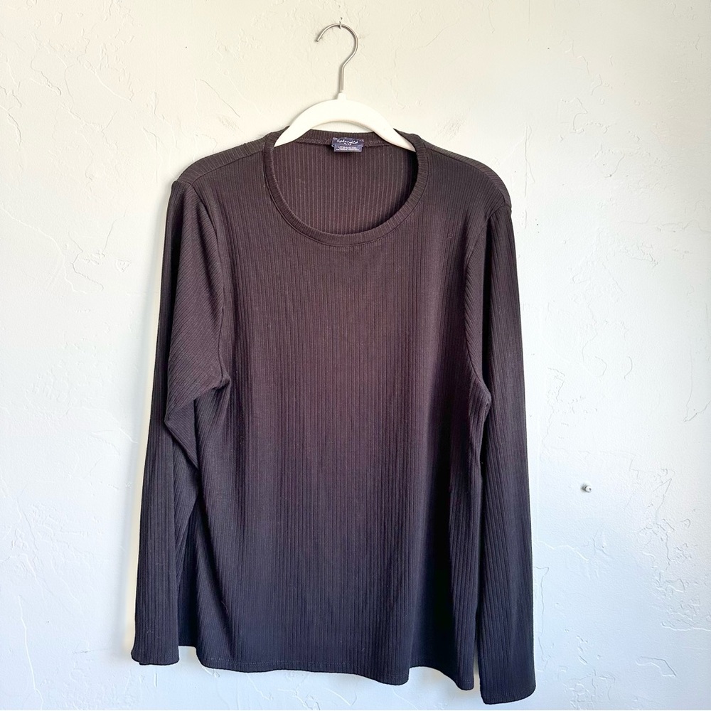 Splendid | Women’s Long Sleeve Ribbed Crewneck Knit Top Size XL EUC Quiet Luxury